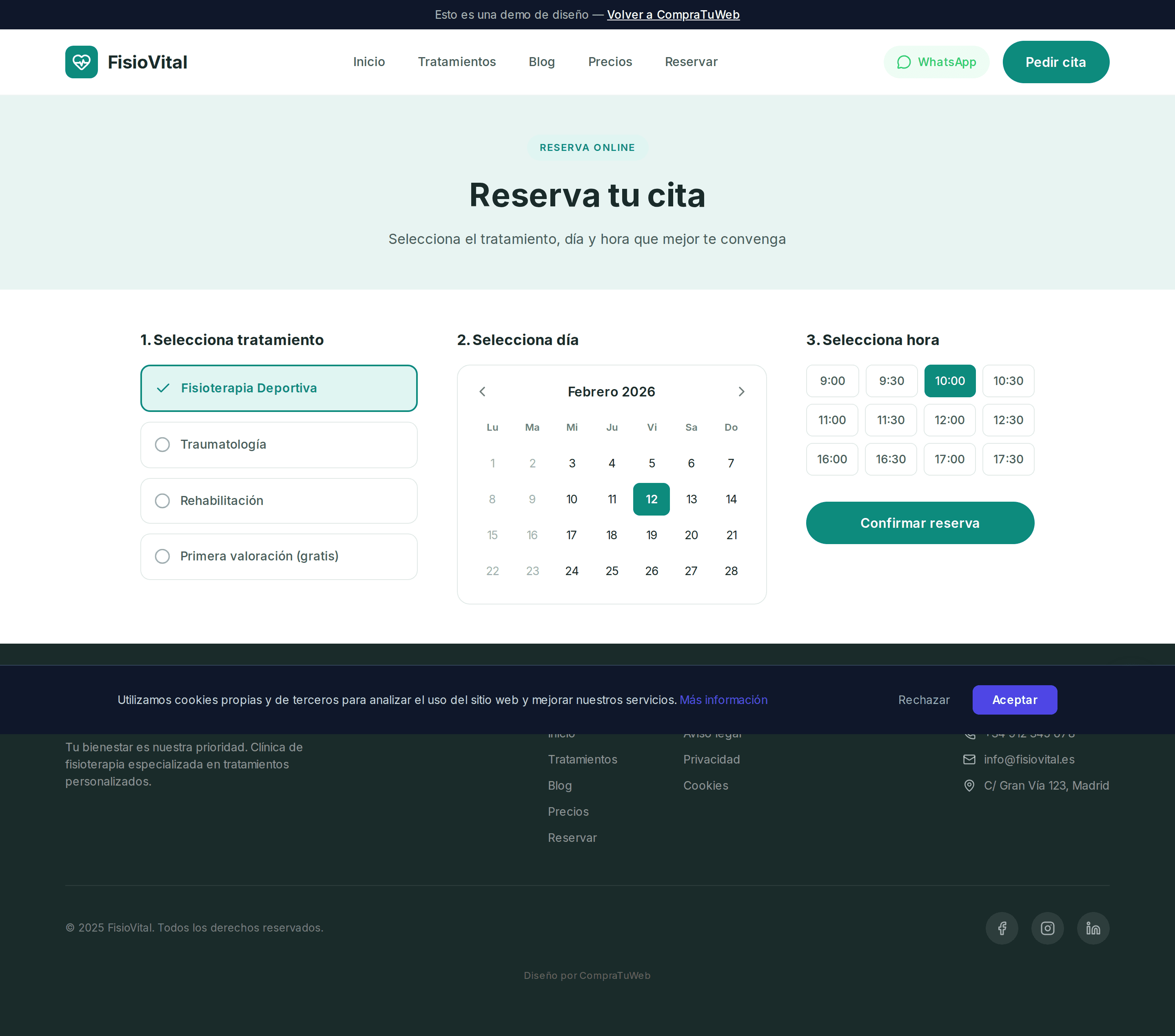 Reserva Online con Calendario