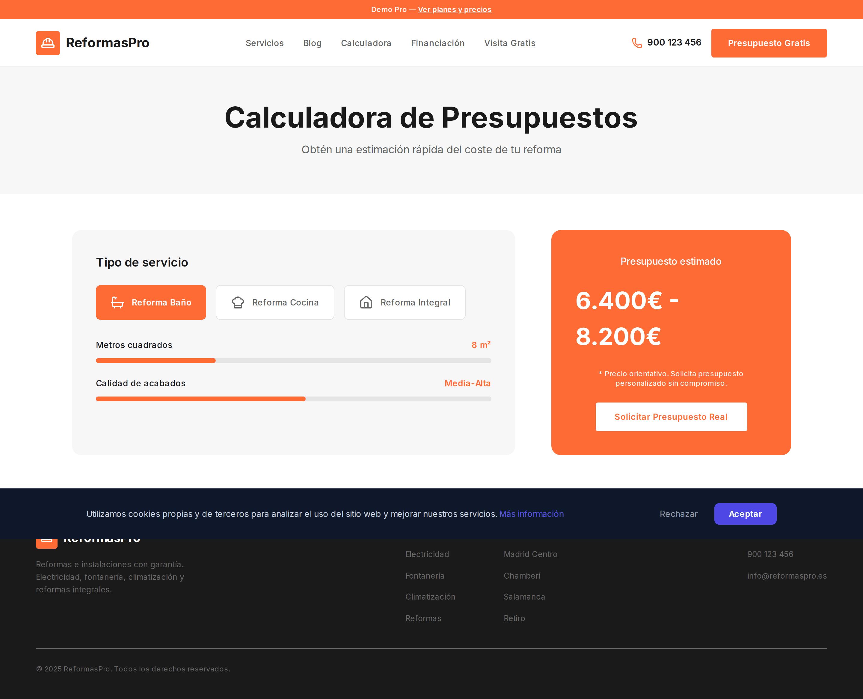 Calculadora de Presupuesto