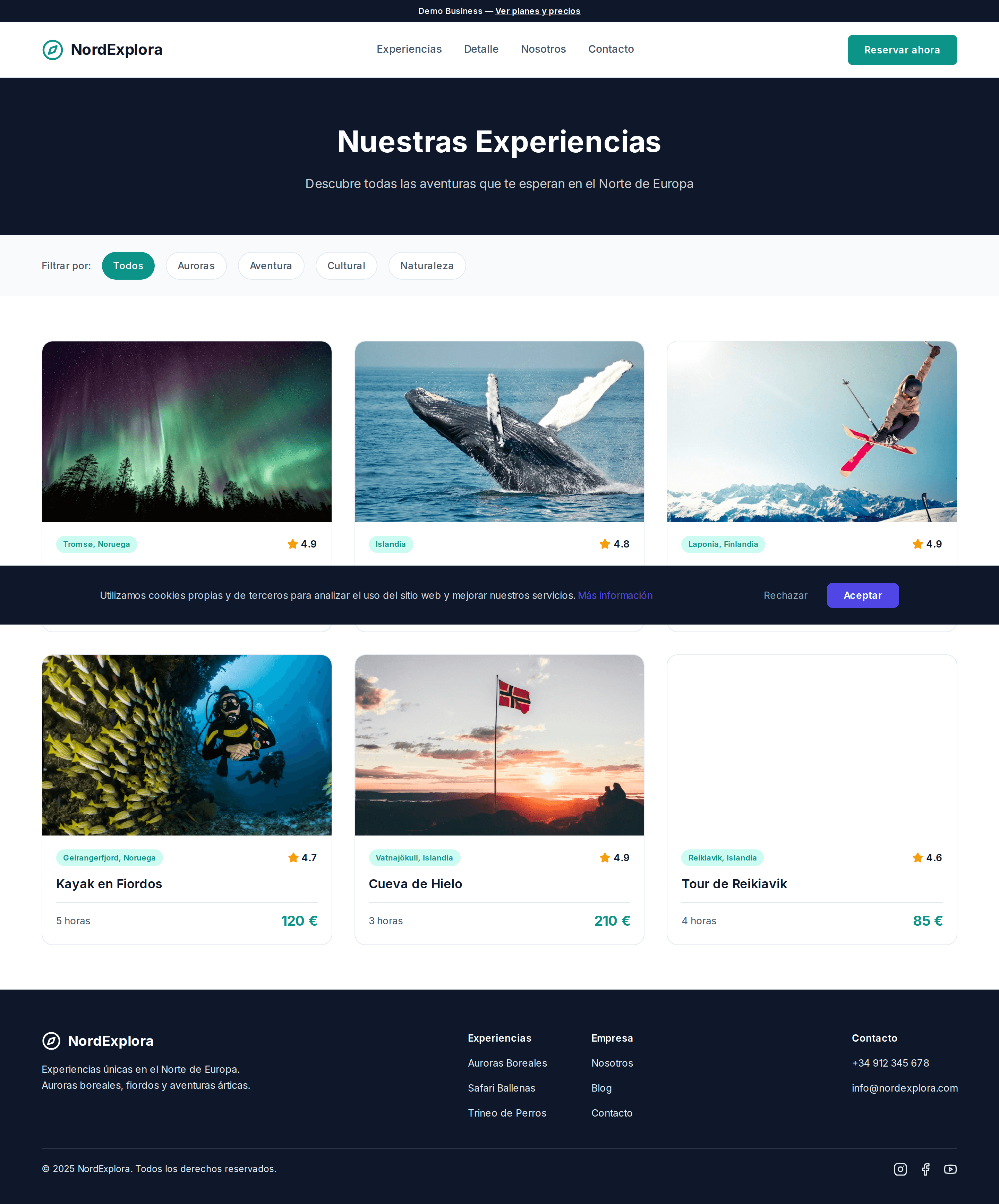 Catálogo de Experiencias